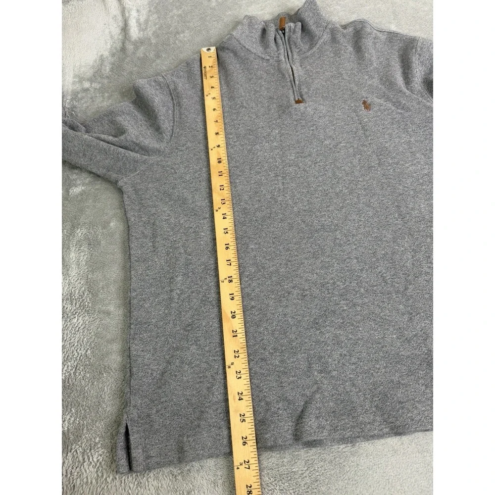 Polo Ralph Lauren 1/4 Zip Pullover Sweater Men's Size Large Gray Preppy